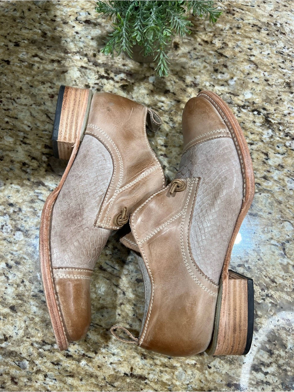 Freebird Mabel Taupe Multi Leather Western-Inspired Slip-On Oxford Loafer 10 - Picture 6 of 14